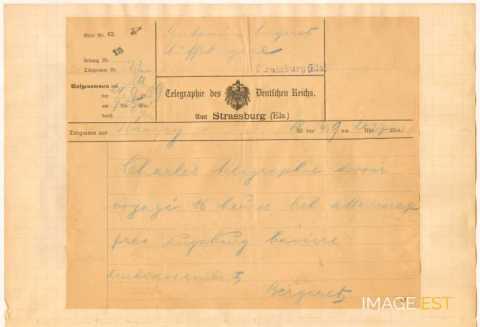 Télégramme du 24 septembre 1909 (Strasbourg)